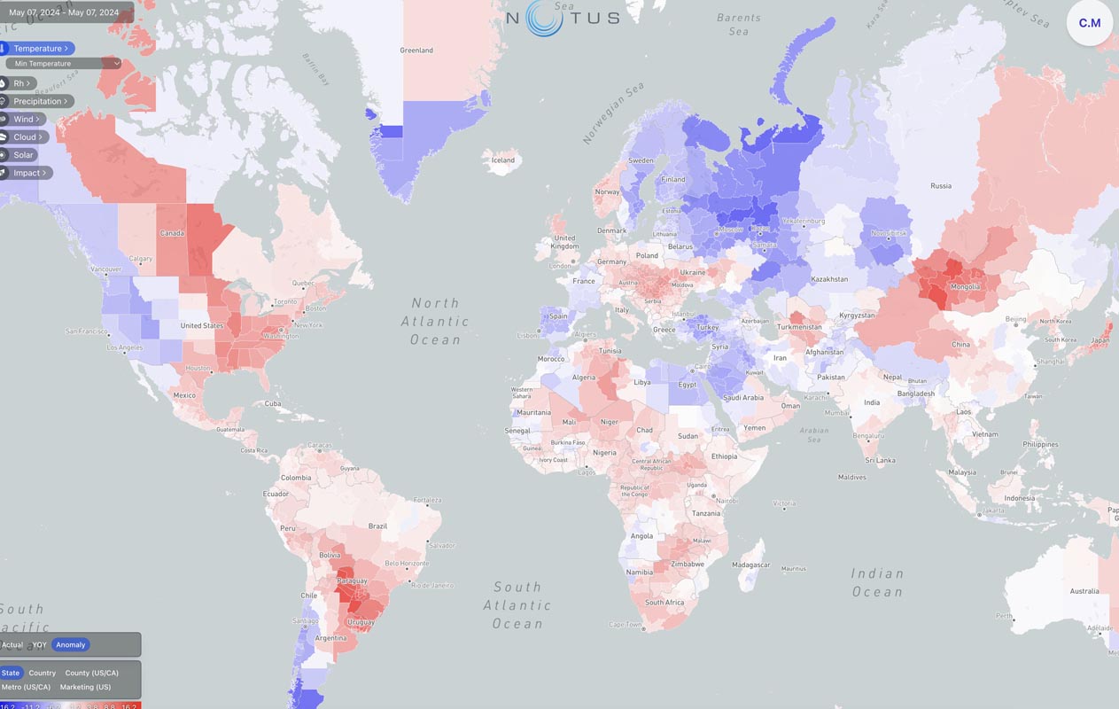 Granular weather impact data visualization